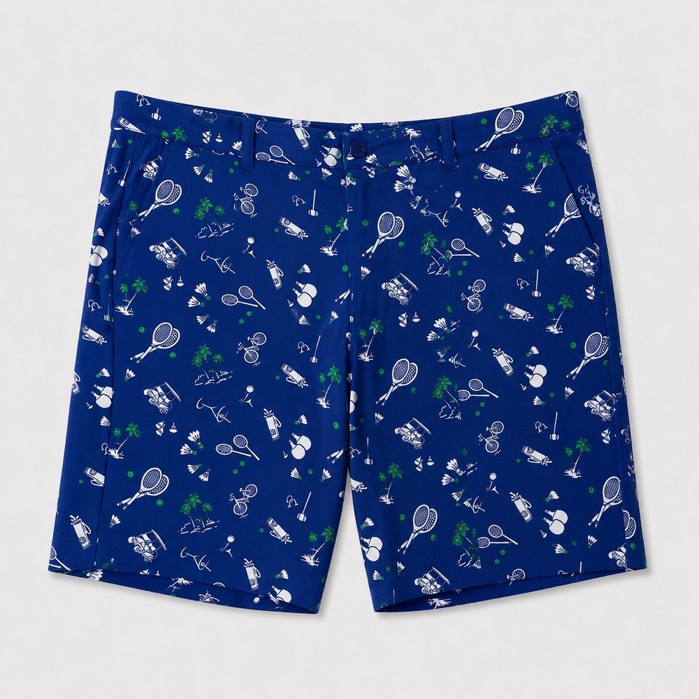 Polo Golf Ralph Lauren Shorts Mens 34 Blue Golf Print Classic Fit NWT